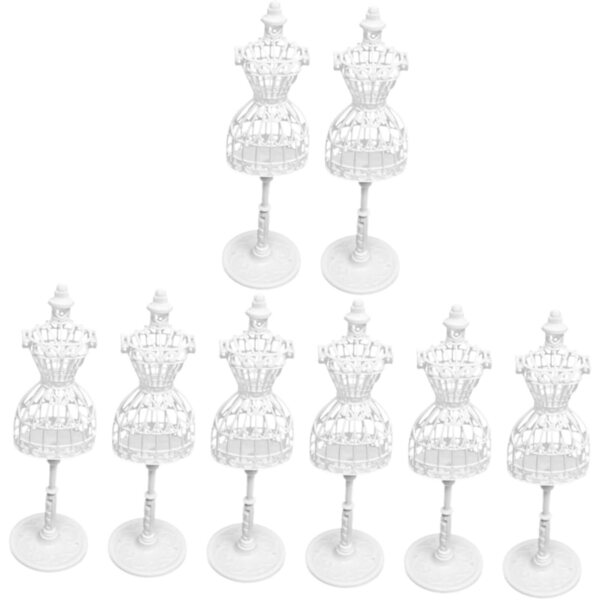 Set 8 Supporti Mini Manichini in Plastica per Vestiti di Bambole - Robusti e Creativi
