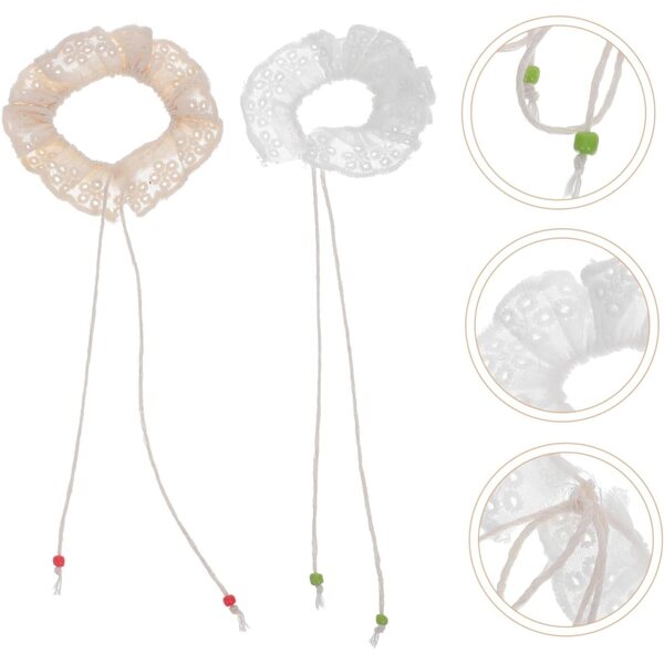 Set 4 Collari Miniature in Pizzo Vintage per Bambole - Accessori Eleganti e Delicati
