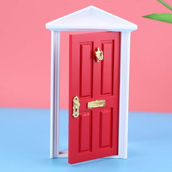 Bunte Mini-Holztür für Taidda-Puppenhaus 1:12 – sicher und kreativ