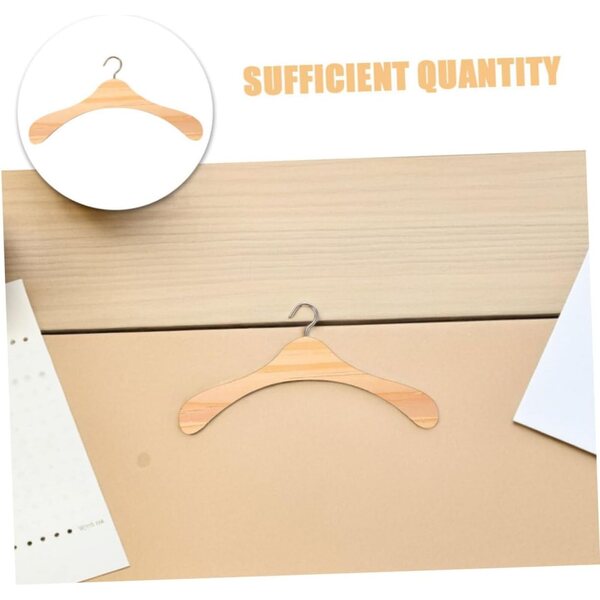 Set mit 12 Mini Cintres en Bois Naturel für Puppenkleidung – eleganter Organizer