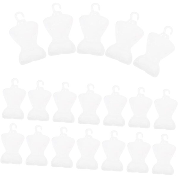 100 Mini Cintres in Plastica per Abiti di Bambole, Organizzatore e Espositore Trasparente