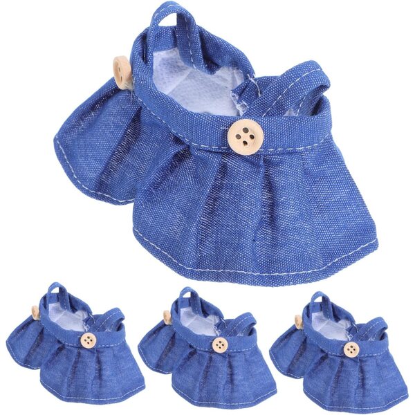 Set 4 Vestiti Salopette in Tessuto per Pupazzi 17 cm, Robusti e Stilosi