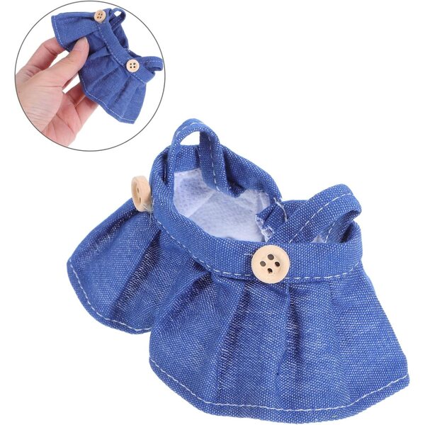 Set 4 Vestiti Salopette in Tessuto per Pupazzi 17 cm, Robusti e Stilosi