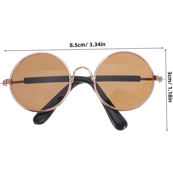 KOMBIUDA Set mit 3 faltbaren Mini-Sonnenbrillen für Puppenhäuser – Metall und Kunststoff