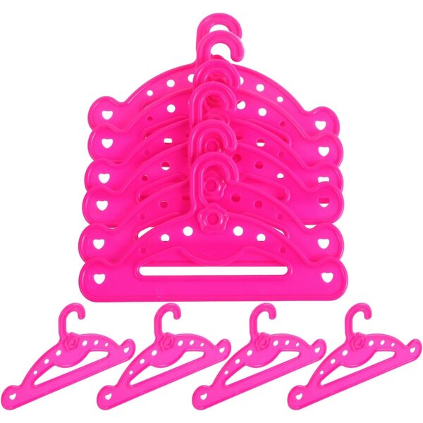 Set 10 Mini Cintres Rosa per Bambole, Organizzazione Abiti e Accessori Bambole