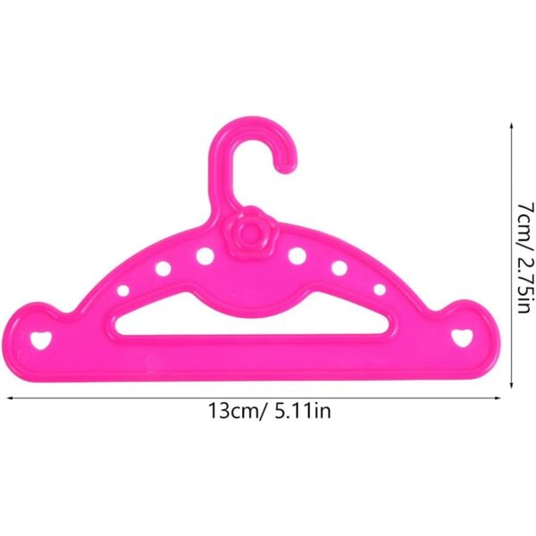 Set 10 Mini Cintres Rosa per Bambole, Organizzazione Abiti e Accessori Bambole