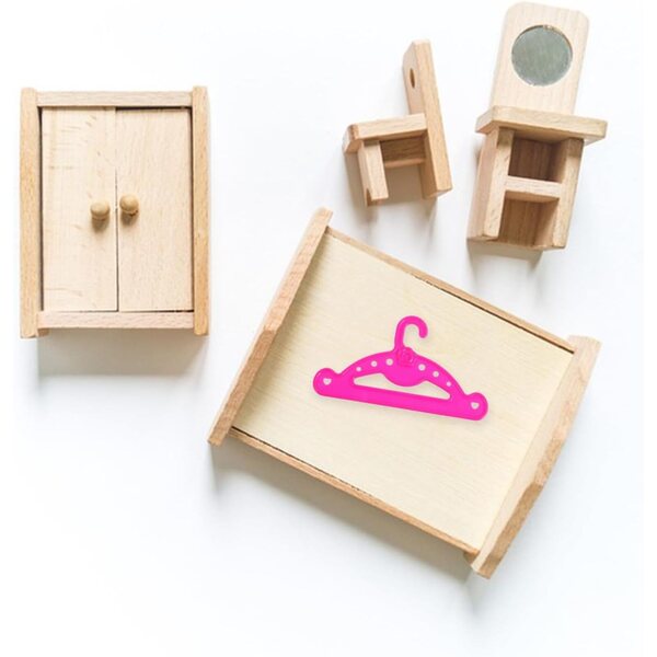 Set 10 Mini Cintres Rosa per Bambole, Organizzazione Abiti e Accessori Bambole