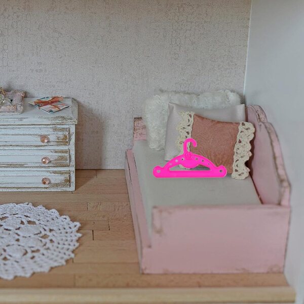 Set 10 Mini Cintres Rosa per Bambole, Organizzazione Abiti e Accessori Bambole