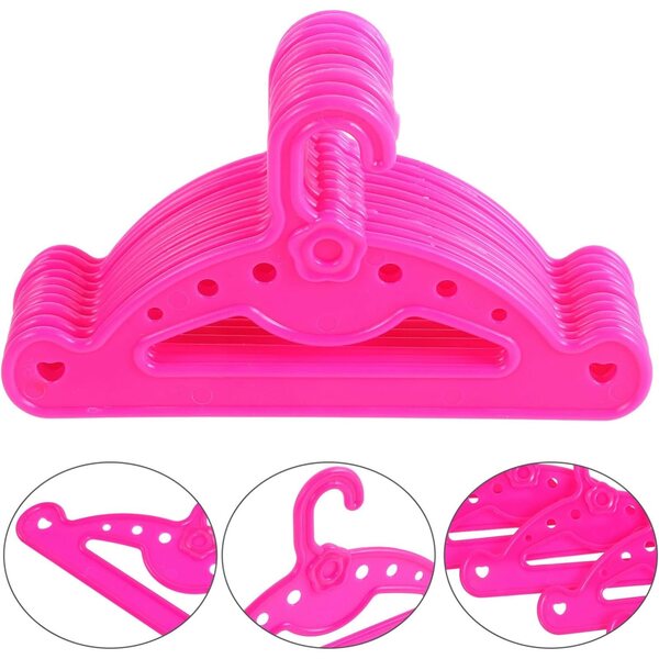 Set 10 Mini Cintres Rosa per Bambole, Organizzazione Abiti e Accessori Bambole