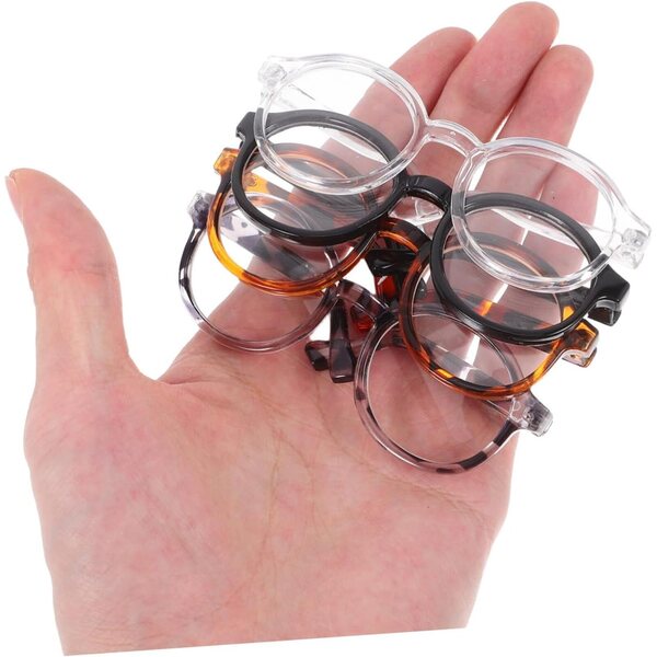 Set 4 Mini Occhiali da Sole per Bambole - Accessori Costume in Plastica Colorati