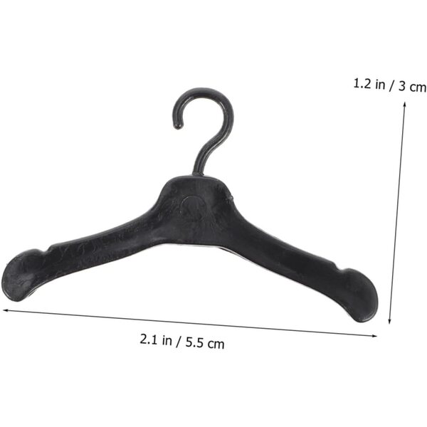 60 Mini-Kunststoff-Zinsen für Puppenkleidung, Schwarz und Weiß, 5,5 x 3 cm
