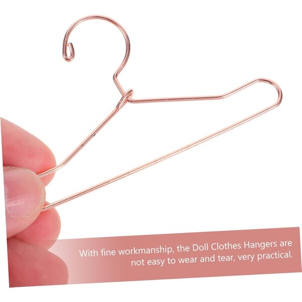 Set 10 Mini Cintre in Metallo Oro Rosa 7,5 cm per Abiti di Bambole e Casa Miniatura