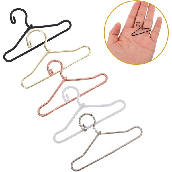 50 Mini Cintres per Bambole in Ferro per Organizzare Abiti in Miniatura