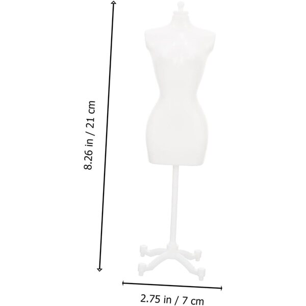 Set 5 Supporti Miniature per Manichini in Plastica Bianchi per Abiti Bambole