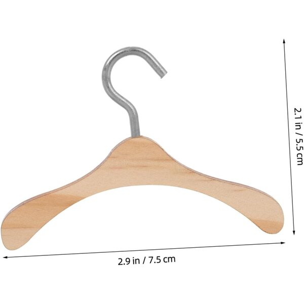 Cintre in Legno Miniature 6,5 cm – Set da 10 Cintre per bamboles e Mini-Casette