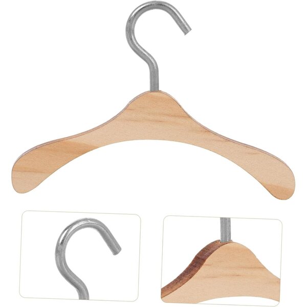 Cintre in Legno Miniature 6,5 cm – Set da 10 Cintre per bamboles e Mini-Casette