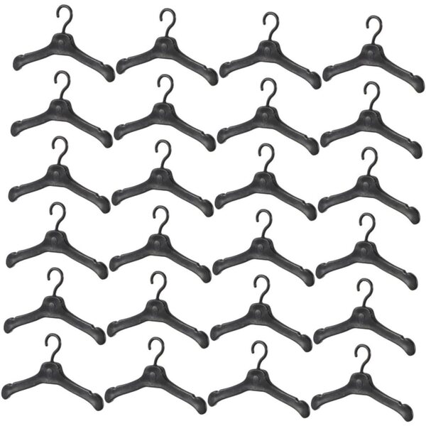ORFOFE 100 Mini Cintres Neri in Plastica per Vestiti di Bambole Accessori Pratici