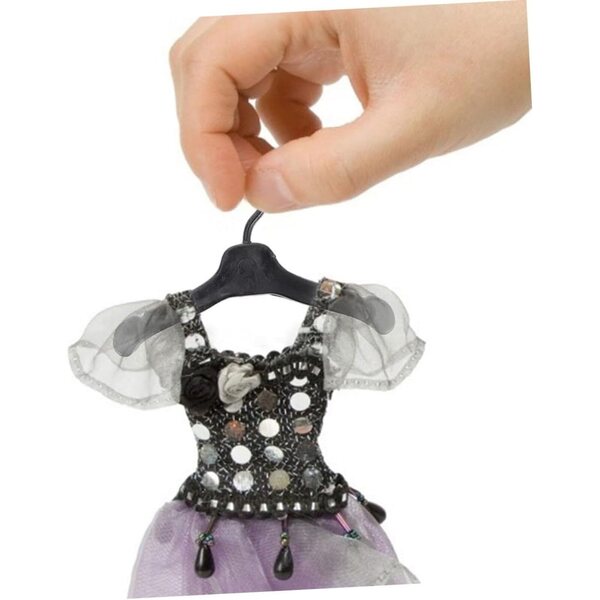 ORFOFE 100 Mini Cintres Neri in Plastica per Vestiti di Bambole Accessori Pratici