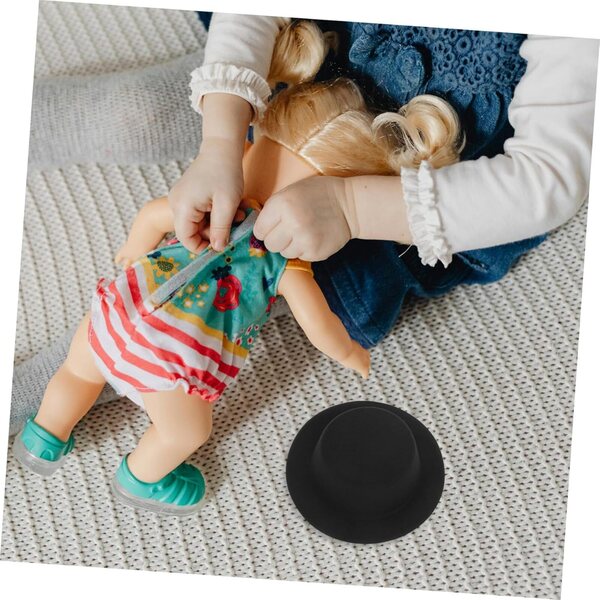 Mini-Zylinder aus schwarzem Filz für 20 cm große Puppen, langlebig und dekorativ