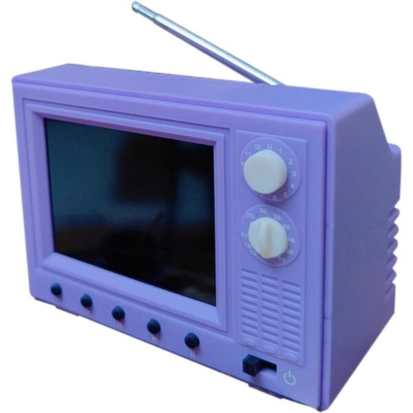 Funktionierender Mini-LED-Fernseher für Puppenhaus im Maßstab 1:12 mit 8 GB Speicher und USB-Aufladung
