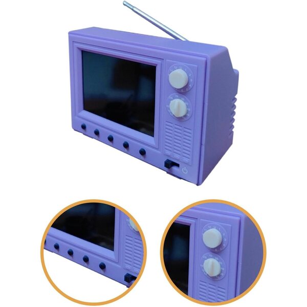 Funktionierender Mini-LED-Fernseher für Puppenhaus im Maßstab 1:12 mit 8 GB Speicher und USB-Aufladung