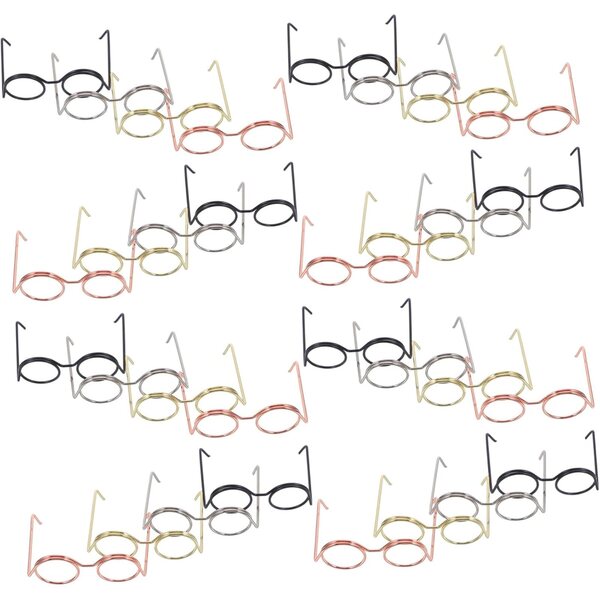 40 Mini Occhiali in Metallo Leggeri per Bambole - Accessori Decorativi DIY Rosa e Nero
