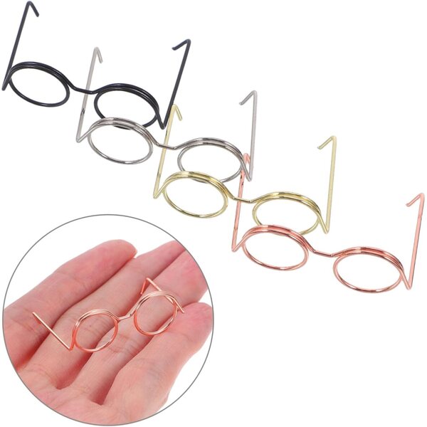 40 Mini Occhiali in Metallo Leggeri per Bambole - Accessori Decorativi DIY Rosa e Nero