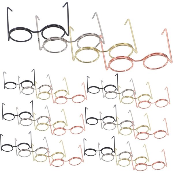 40 Mini Occhiali in Metallo per Bambole | Accessori Decorativi per Casa delle Bambole