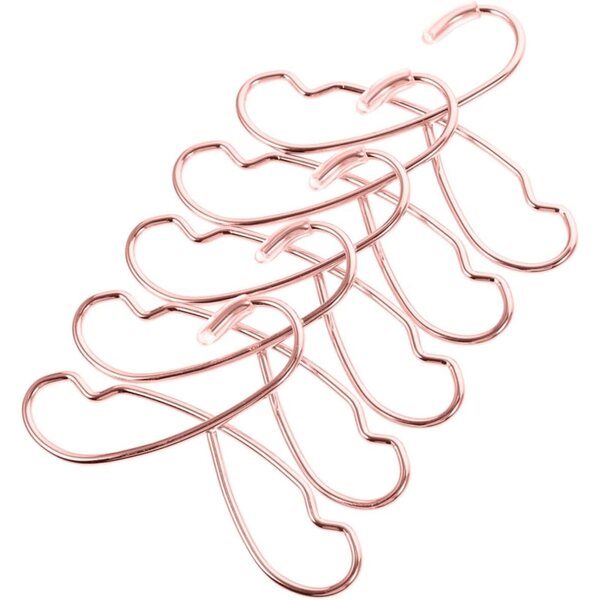 Set 5 Mini Cintres in Metallo per Abiti di Bambole, Robusti e Decorativi Oro Rosa