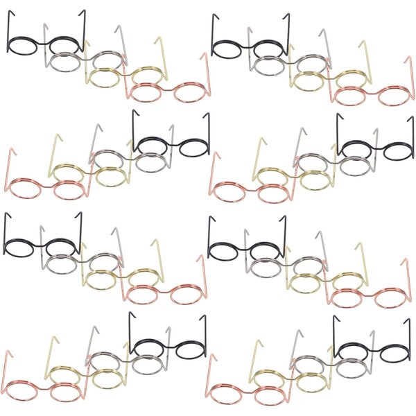 Set 40 mini occhiali in metallo per bambole, accessori decorativi DIY colorati