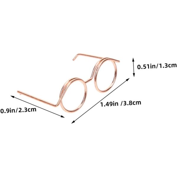 Set da 15 Mini Occhiali in Metallo Rosa Dorato per Bambole, Accessori Creativi e di Costume
