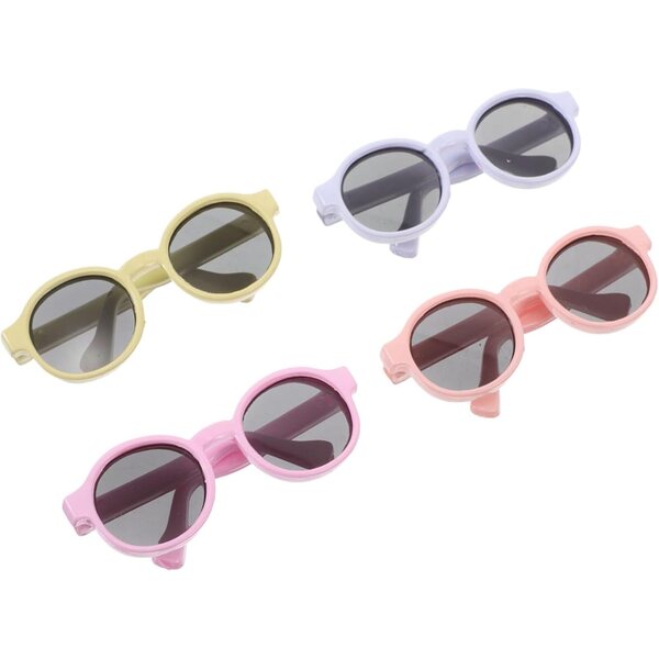 Set 4 Mini Occhiali da Sole Colorati per Bambole Accessori Giochi Bambini