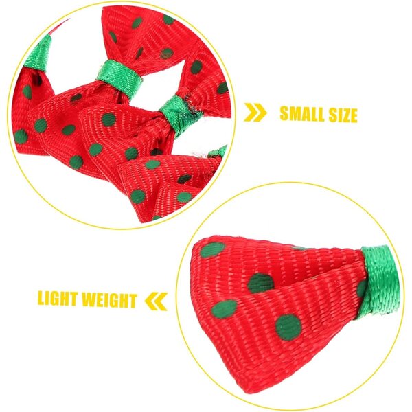 Set 30 Mini Nodi in Tessuto Rossi per Decorazioni e Accessori Fai-da-Te