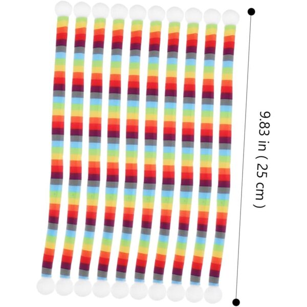 10 Mini-Arc-en-Ciel-Schals für Dekorationen und Bastelarbeiten, 25 x 1,2 cm