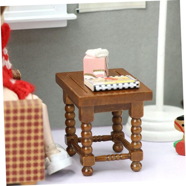 BESPORTBLE Tavolino in Legno Miniatura 5,4x4,5x3,9 cm per Casa delle Bambole