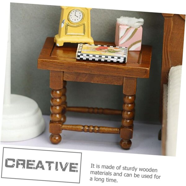 BESPORTBLE Tavolino in Legno Miniatura 5,4x4,5x3,9 cm per Casa delle Bambole