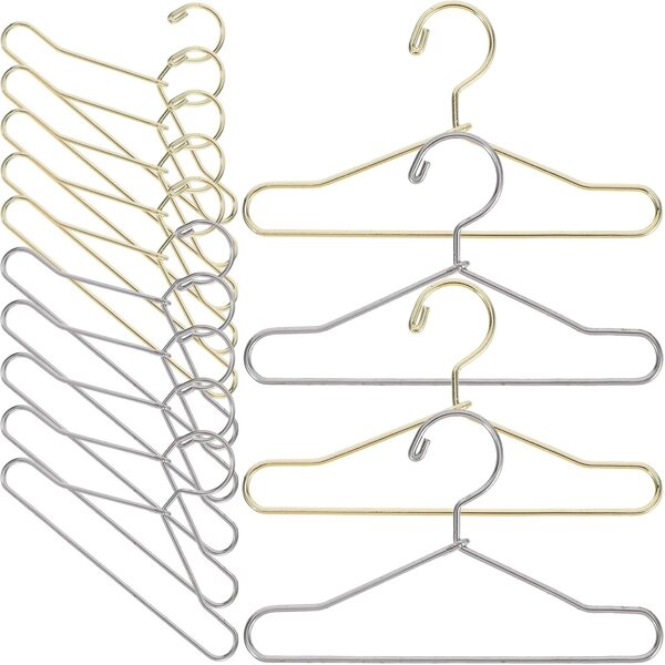 20 Mini Grucce in Metallo 65mm per Bambole - Organizza Vestiti e Accessori Bamboletti
