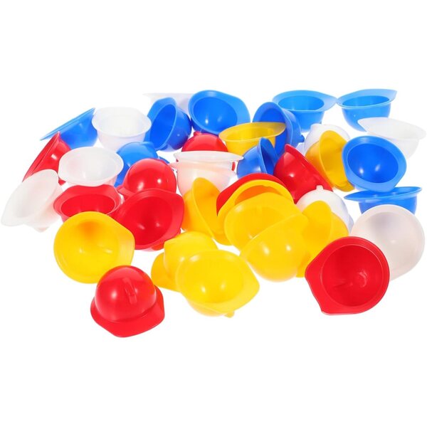 40 Mini Caschi di Plastica PP per Bambole Accessori Colorati per Giochi e Decorazioni