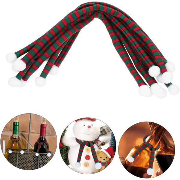 Set 10 Mini Foulards Decorativi in Tessuto per Botti e Pupazzi, Idea Regalo Natalizia
