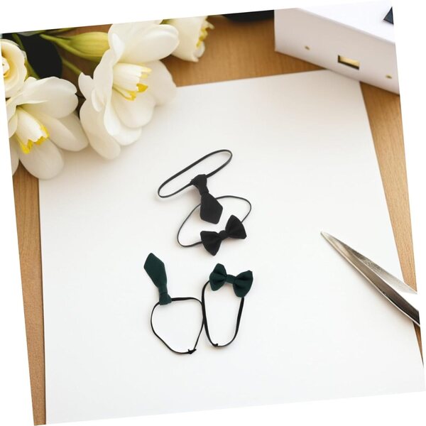 Set 4 Mini Nodi in Cotone per Bambole 20 cm - Accessori Decorativi e Cravatte Miniature