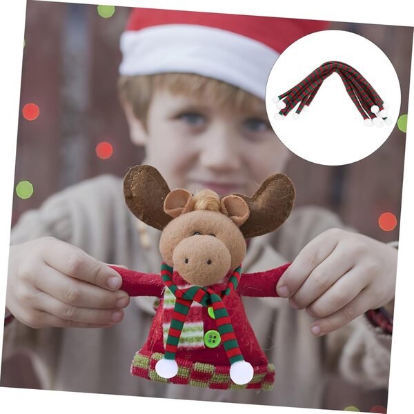Set mit 10 Mini-Weihnachtsschals in Rot und Grün für Dekorationen und Partys – BAZEITFLOW