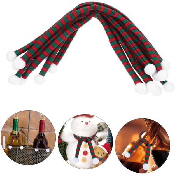 Set mit 10 Mini-Weihnachtsschals in Rot und Grün für Dekorationen und Partys – BAZEITFLOW