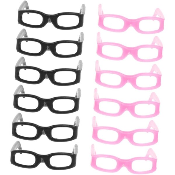 ORFOFE 30 Mini Occhiali per Bambole Colorati in Plastica per Decorazioni e DIY