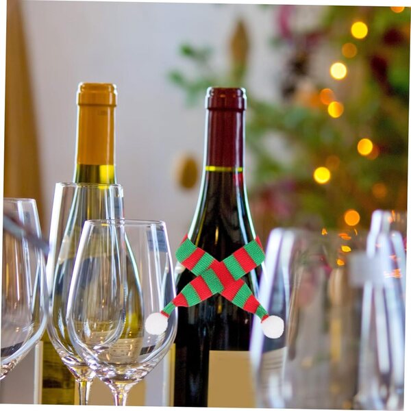 Set 8 Mini Foulards di Natale Tricotati per Bambole e Decorazioni Colorati e Festivi