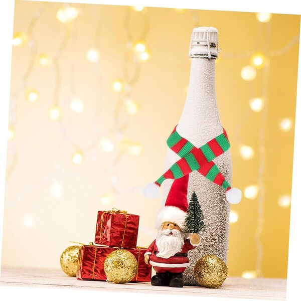 Set 8 Mini Foulards di Natale Tricotati per Bambole e Decorazioni Colorati e Festivi