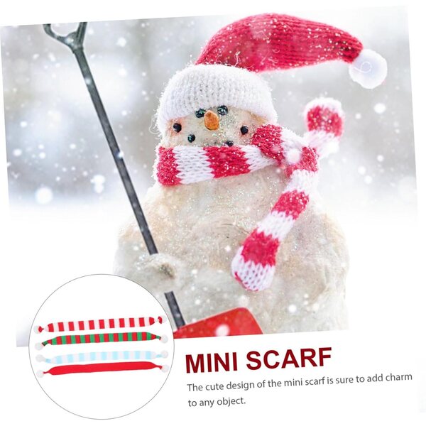 Set 8 Mini Foulards di Natale Tricotati per Bambole e Decorazioni Colorati e Festivi
