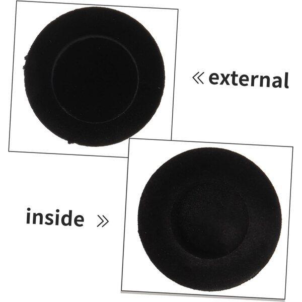 20 Mini Cappelli a Cilindro in Resina Nera per DIY, Decorazione e Accessori per Bambole
