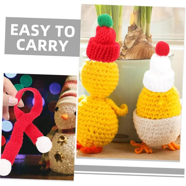 Set 12 Accessori Natalizi Mini Bonnet e Sciarpe DIY per Decorazioni Artigianali