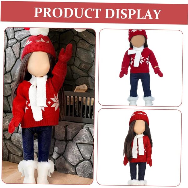 Completo Costume Natale per Bambole WEKAMOS con Accessori in Cotone Morbido