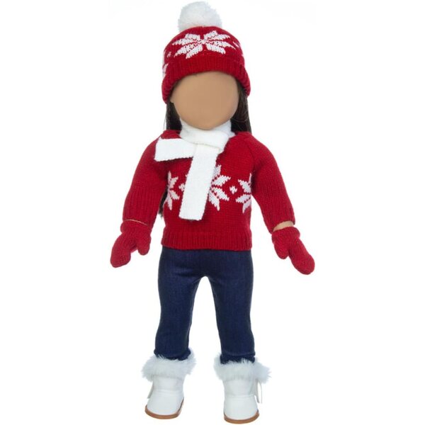 Completo Costume Natale per Bambole WEKAMOS con Accessori in Cotone Morbido
